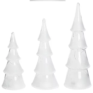 Beliani Zestaw 3 figurek LED choinek biały KIERINKI - Dekoracje domu - miniaturka - grafika 1