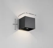 Lampy ogrodowe - RL Light GENIE R24169632 bateryjny kinkiet zewnętrzny czarny LED 2x1W ładowanie USB-C - miniaturka - grafika 1