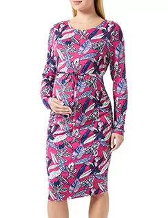 Sukienki ciążowe - Noppies Maternity damska sukienka Austin z długim rękawem All Over Print, fuksja Red-N047, XXL, Fuksja Red - N047, 44 - grafika 1