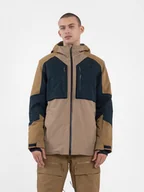 Kurtki narciarskie - 4F Kurtka narciarska w kolorze jasnobrązowo-czarnym - miniaturka - grafika 1