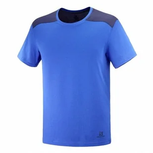 Koszulka Salomon Essential Colorbloc Nautical Blue - Koszulki sportowe damskie - miniaturka - grafika 1