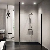 Ścianki i drzwi prysznicowe - Novellini Kuadra H Ścianka Walk in 87-90x200 cm profile inox szkło przezroczyste KUADH90-1Z - miniaturka - grafika 1