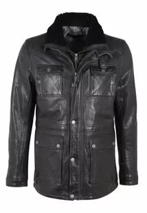 Długa kurtka skórzana męska - Redleff - Kurtki męskie - miniaturka - grafika 1