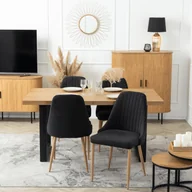 Krzesła - Zestaw 4x Krzesło Tapicerowane do Jadalni TORINO Czarne Nowoczesne - miniaturka - grafika 1