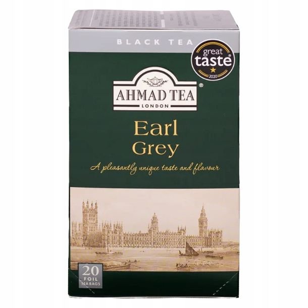 AHMAD TEA EARL GREY herbata czarna AROMAT BERGAMOTKI 20 kopert