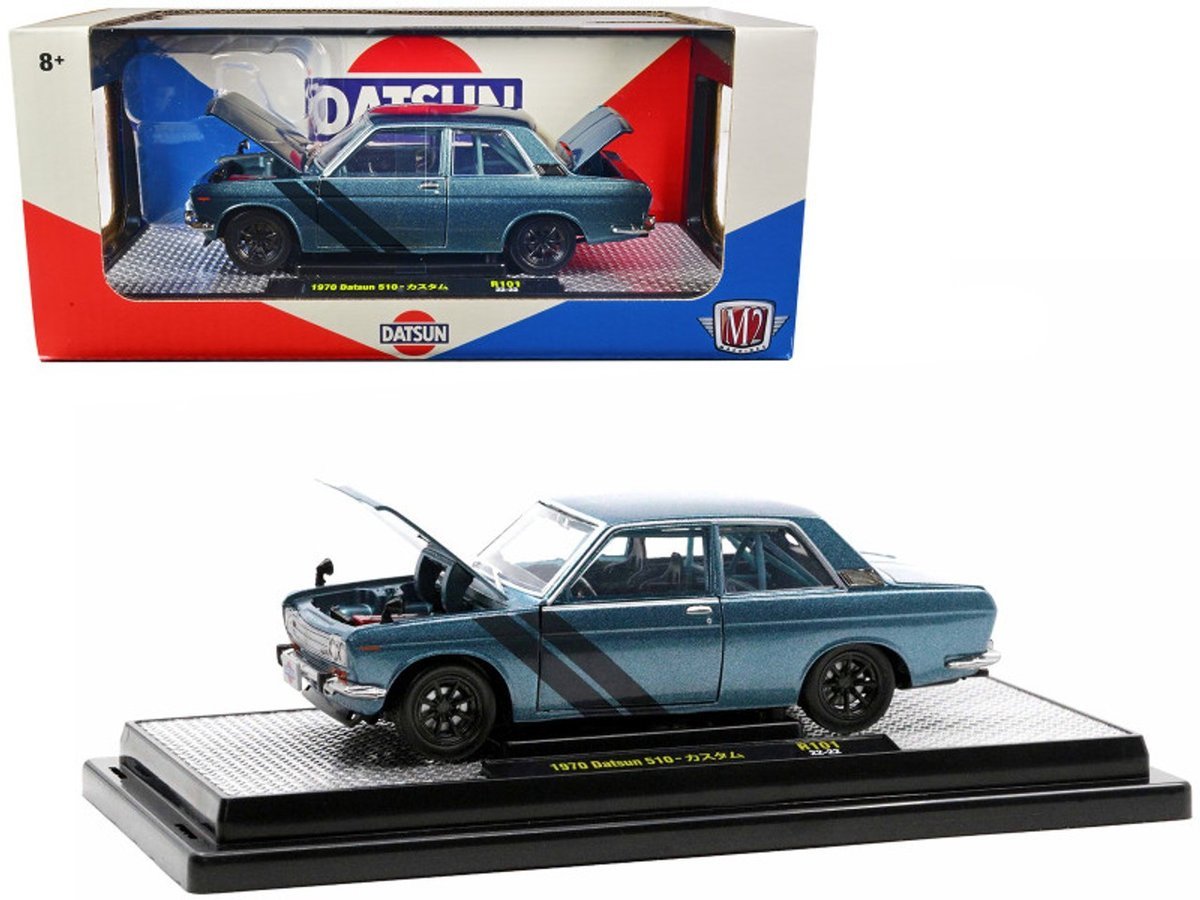 M2 1:24 Datsun 510 1970 Blue – Edycja limitowana 3850 szt., HIT