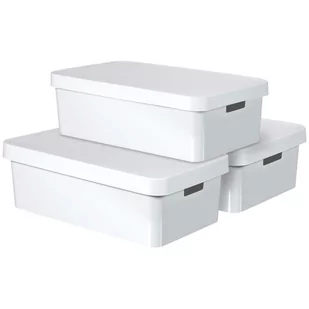 Curver Pudełka Infinity z pokrywkami, 3 szt, 30 L, białe, 240671 - Pudła i pojemniki do przechowywania - miniaturka - grafika 1