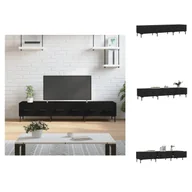 Szafki RTV - vidaXL Szafka pod TV czarna 150x36x30 cm materiał drewnopochodny - Meble TV - miniaturka - grafika 1