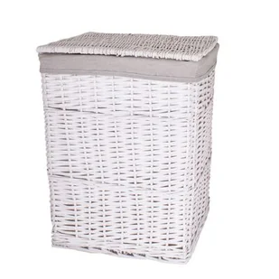 Kosz na pranie biały 31 x 41 x 50 cm - Kosze na bieliznę - miniaturka - grafika 1