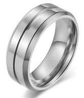 Pierścionki - SREBRNY PIERŚCIONEK OBRĄCZKA ŚLUBNA STAL 316L r.19 - miniaturka - grafika 1