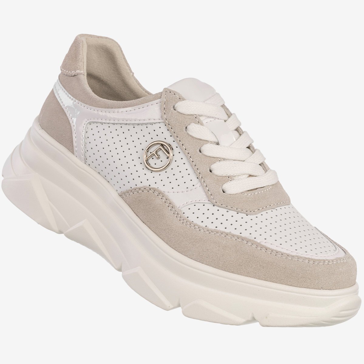 Sneakersy Damskie Skórzane Buty Na Platformie Sportowe Półbuty Białe Filippo Biały 39