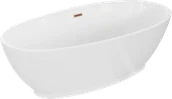 Wanny - Mexen Bilbao wanna wolnostojąca 180 x 90 cm, biała, przelew miedź szczotkowana - 51311809000-65 - miniaturka - grafika 1