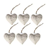 Ozdoby bożonarodzeniowe - Dekoracja wisząca HERZ 6 cm złoty 6 sztuk - miniaturka - grafika 1