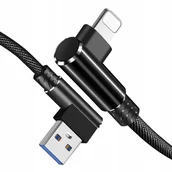 Kable USB - KABEL SZYBKIE ŁADOWANIE KĄTOWY 90° DO IPHONE - miniaturka - grafika 1