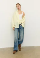 Koszule damskie - Stradivarius Zwiewna koszula z efektem lnu Złoty M - miniaturka - grafika 1