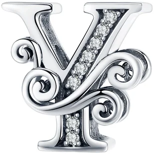CHARMS LITERKA Y srebro pr 925 zawieszka - Wisiorki - miniaturka - grafika 1