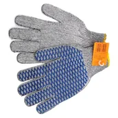 Rękawice robocze - Vorel Rękawice bawełniano - poliestrowe z siatką pvc, cross 74108 - miniaturka - grafika 1