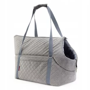 Boutiquezoo TRANSPORTER Torba podróżna dla Psa Kot Nosidełko Szary Velvet M BTQZ-NOSIDELKO-SZARY-VELVET-002 - Sprzęt podróżny i transportery dla psów - miniaturka - grafika 1