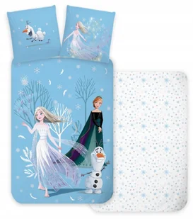 POŚCIEL DO ŁÓŻECZKA 100x135 cm FROZEN ELSA ANNA OLAF 100% BAWEŁNA DISNEY - Pościel dla dzieci - miniaturka - grafika 1