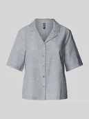 Bluzki damskie - Bluzka koszulowa o kroju regular fit z mieszanki bawełny i lnu model ‘PIA’ - miniaturka - grafika 1