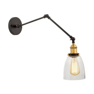 Lumina Deco LAMPA ŚCIENNA KINKIET LOFTOWY CZARNY BARTON W2 LDW B005-2 (BK+PR) - Lampy ścienne - miniaturka - grafika 1