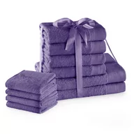 Ręczniki - Amelia Home Amelia Home Zestaw Ręczników Bawełnianych Amari 10 szt AMARI/PUR/SET10 - miniaturka - grafika 1