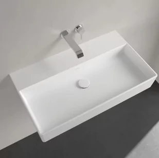 Villeroy & Boch Memento 2.0 Umywalka wisząca lub nablatowa 80x47 cm bez przelewu bez otworu na baterię biały mat z powłoką CeramicPlus 4A228FRW - Umywalki - miniaturka - grafika 1