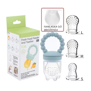 Gryzak Do Podawania Pokarmu Duży Zestaw 3w1 Premium Niebieski - Gryzaki dla dzieci - miniaturka - grafika 1