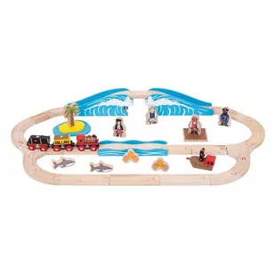 Bigjigs Toys BJT038 Kolejka - zestaw piracki BJT038 - Pociągi dla dzieci - miniaturka - grafika 1