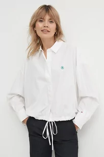 Tommy Hilfiger koszula bawełniana damska kolor biały relaxed z kołnierzykiem klasycznym - Koszule damskie - miniaturka - grafika 1