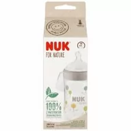 Butelki dla niemowląt - Nuk Butelka ze smoczkiem silikonowym M For Nature popielata 10742005 260 ml - miniaturka - grafika 1