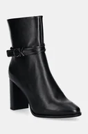 Botki damskie - Calvin Klein botki HEEL ANKLE BOOT 85 W/HW LTH damskie kolor czarny na słupku HW0HW02185 - miniaturka - grafika 1