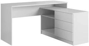 Elior Białe biurko narożne z komodą N0-L06 - Biurka Elior Białe biurko narożne z komodą N0-L06 - Biurka - miniaturka - grafika 1