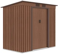 Altany ogrodowe - Szopa narzędziowa OREGON 201x121cm Walnut, metalowa, z przesuwanymi drzwiami, idealna do przechowywania narzędzi ogrodowych i sprzętu Hardmaister - miniaturka - grafika 1