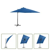 Parasole ogrodowe - The Living Store Parasol wiszący z LED i słupkiem - niebieski - 250 cm - Parasol Wiszący - miniaturka - grafika 1