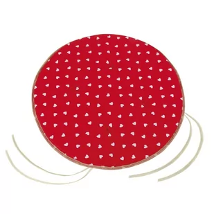 Bellatex Siedzisko Adéla gładkie okrągłe Serduszka, czerwony, 40 cm - Poduszki na krzesła - miniaturka - grafika 1