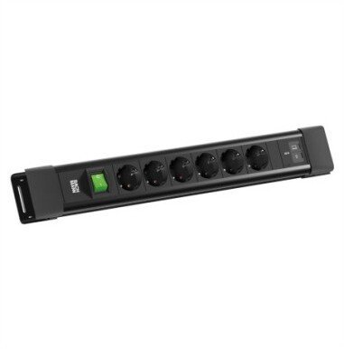 Listwa zasilająca Bachmann BACHMANN CONNECTUS 6xCEE7/3, 1xwyłącznik, 1xUSB-C/C 65 W, długość 2,0 m, CEE7/7, czarny