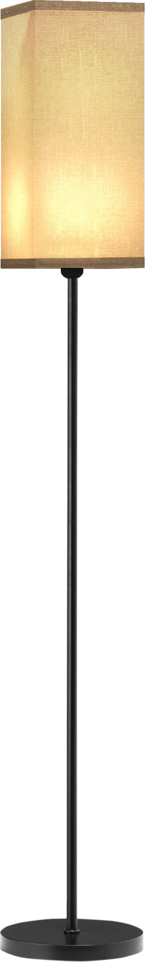 HOMCOM Lampa podłogowa, nowoczesna lampa podłogowa z włącznikiem nożnym, klosz o wyglądzie lnu, lampa podłogowa do salonu, sypialni, bez żarówki, czarna