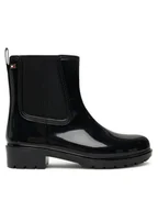 Kalosze damskie - Tommy Hilfiger Kalosze Flag Hardware FW0FW08966 Czarny - miniaturka - grafika 1