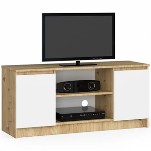 Szafka RTV 120 cm pod telewizor - dąb artisan-biała - Szafki RTV - miniaturka - grafika 1