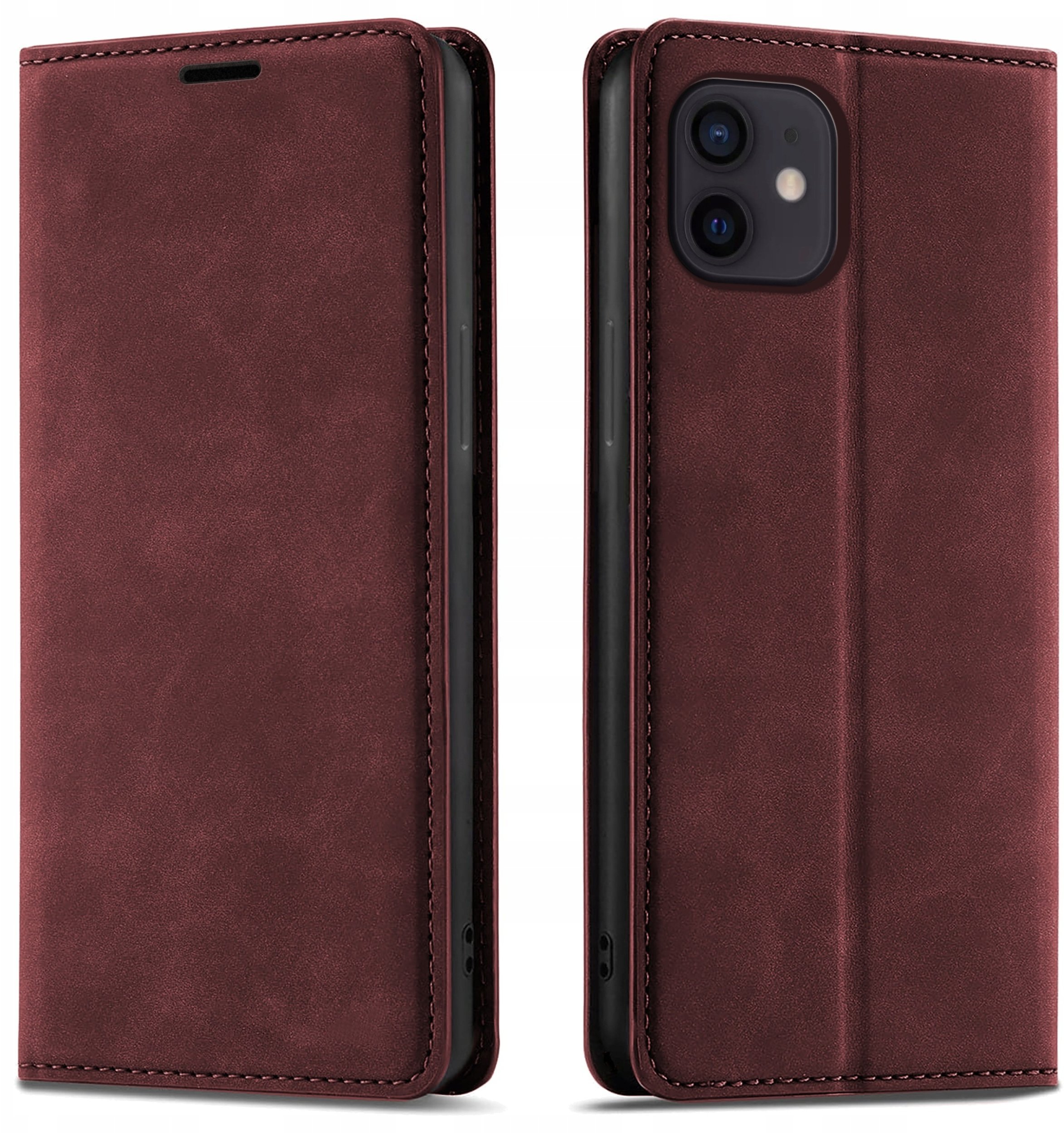 krainaGSM Etui Z Klapką Do Iphone 11 Zamykane Magnetyczne Skórzane + Szkło 9H