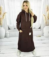 Bluzy damskie - Długa bluza sukienka dresowa ciepła AGATA - miniaturka - grafika 1
