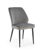 Krzesła - Krzesło tapicerowane velvet szare K432 na czarnych metalowych nogach - miniaturka - grafika 1