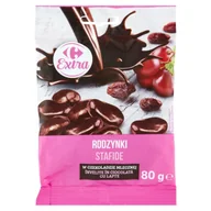 Inne słodycze - Carrefour Extra Rodzynki w czekoladzie mlecznej 80 g - miniaturka - grafika 1