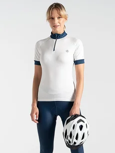 Dare 2b Koszulka kolarska "Pedal ThroughIt II" w kolorze biało-granatowym - Koszulki sportowe damskie - miniaturka - grafika 1