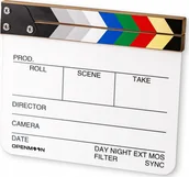 Akcesoria fotograficzne - Prof. Klaps Filmowy Studyjny Do Filmu 28x24cm Biały Kolor Na Pisaki Mazaki / Ocjb02 - miniaturka - grafika 1