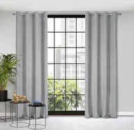 Zasłony - Euro Firany Zasłona Velvet Eliza 140 x 250 Przelotka Szary 1223837 - miniaturka - grafika 1