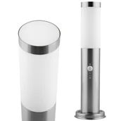 Lampy ogrodowe - Lampa Ogrodowa Zewnętrzna E27 INOX SŁUPEK 45cm z Czujnikiem Ruchu Lilium Lumiled - miniaturka - grafika 1