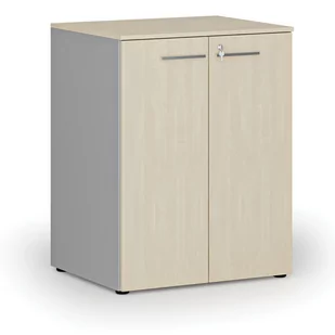 Szafa biurowa z drzwiami PRIMO GRAY, 2 półki, 1027 x 800 x 640 mm, szary - Szafy biurowe - miniaturka - grafika 4
