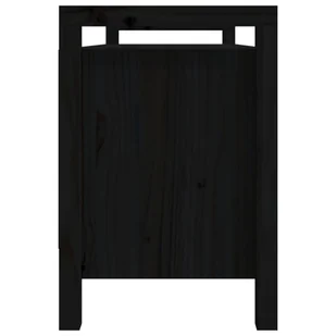 Ławka do przedpokoju, czarna, 110x40x60 cm, lite drewno sosnowe - Ławki do przedpokoju - miniaturka - grafika 5